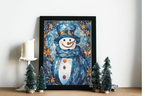 Charming Counted Cross Stitch Pattern Snowman