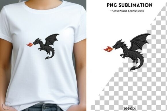 Dragon Embroidery PNG for Gothic Fantasy