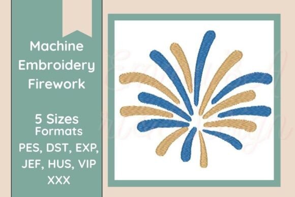 Festive Fireworks Machine Embroidery Design