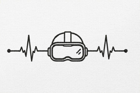 Gaming Tech Heartbeat Design: A Bold Embroidery Choice