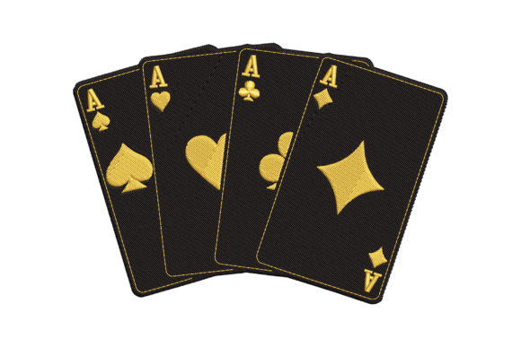High Roller Four Aces: A Stylish Embroidery Design