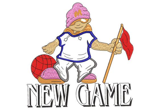 New Game Embroidery Design: A Playful Gamer Theme