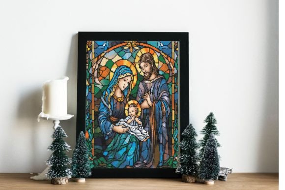 Stained Glass Holy Family: A Cross Stitch Review