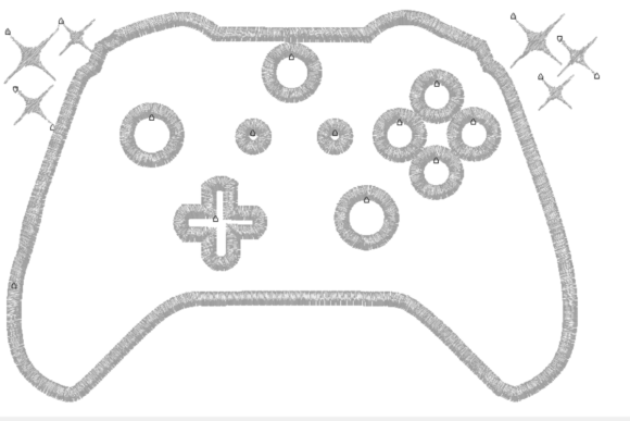 Video Game Controller Outline for Embroidery